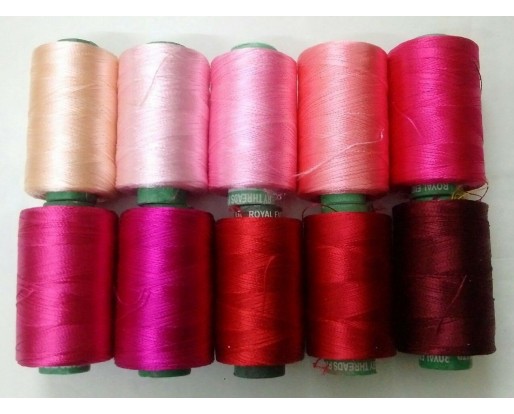 Set Lot of PINK 150/2 Denier Viscose Rayon Thread Yarn Hand Machine Embroidery